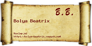 Bolya Beatrix névjegykártya